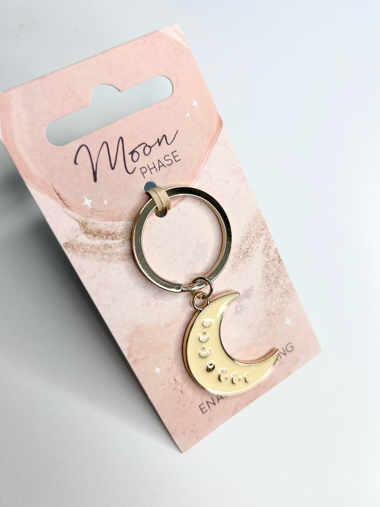 Moon Phase Crescent Enamel Keyring