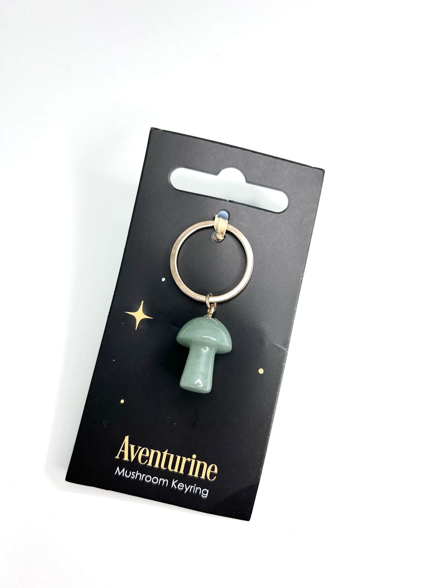 Aventurine Crystal Mushroom Keyring