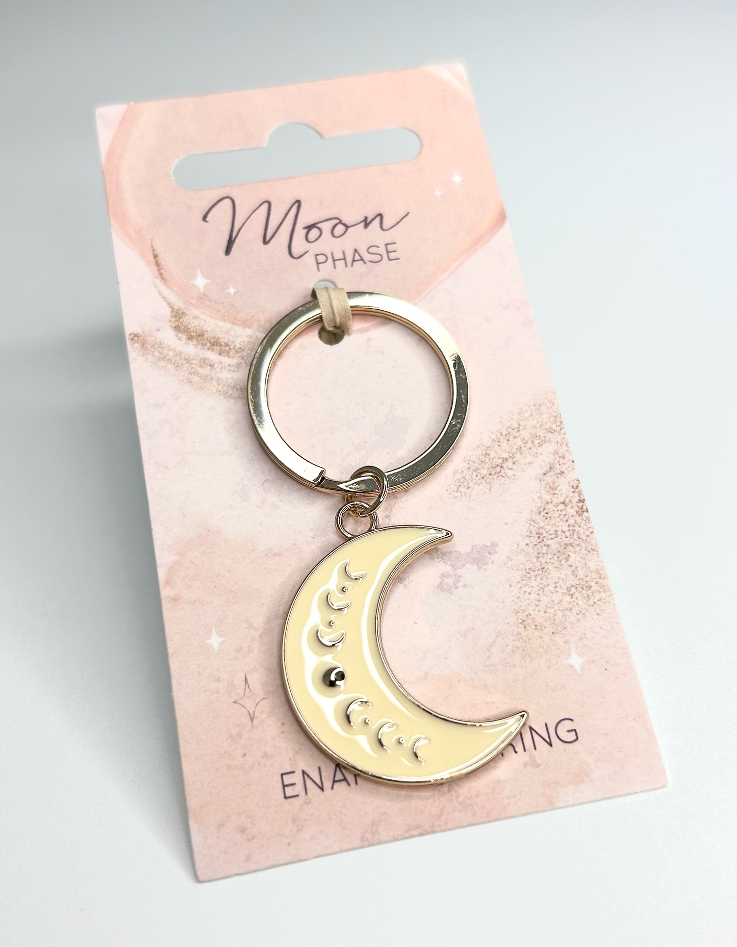 Moon Phase Crescent Enamel Keyring