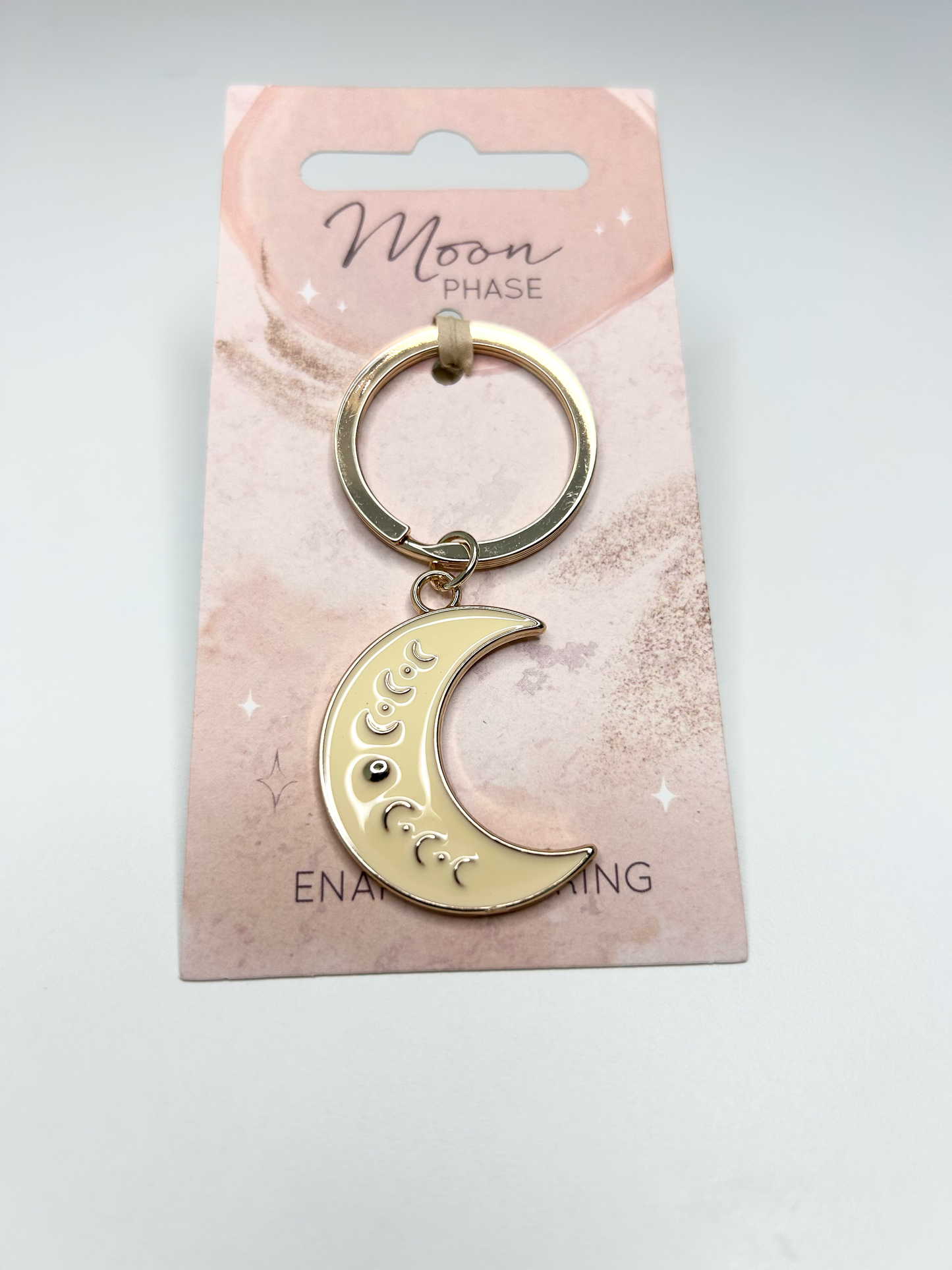 Moon Phase Crescent Enamel Keyring