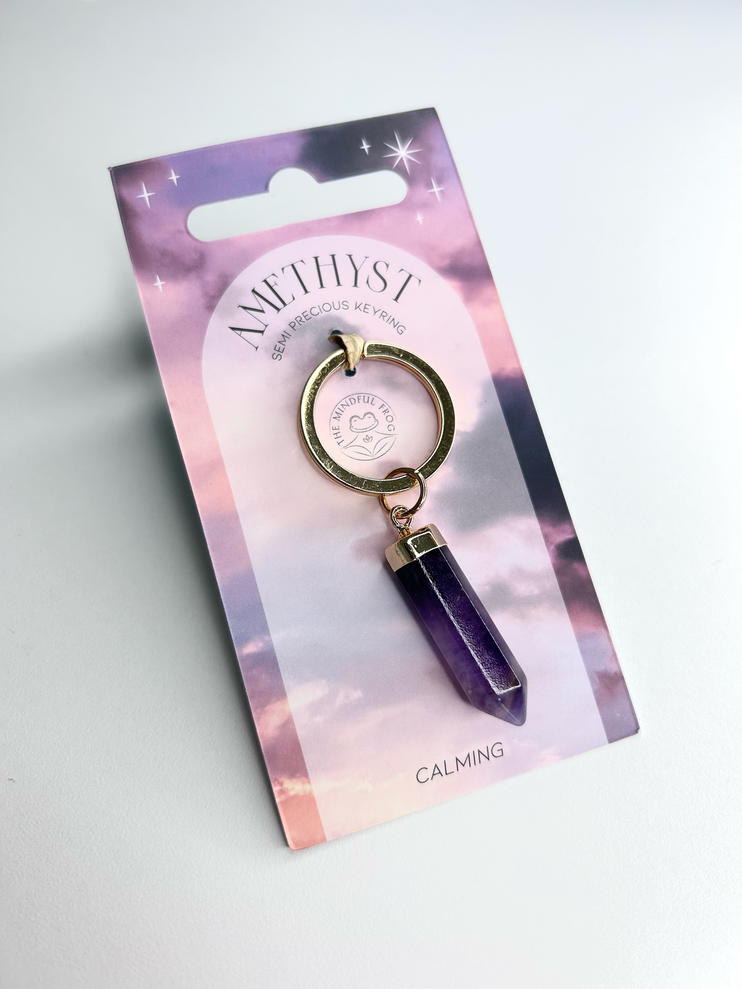 Amethyst Semi Precious Crystal Keyring