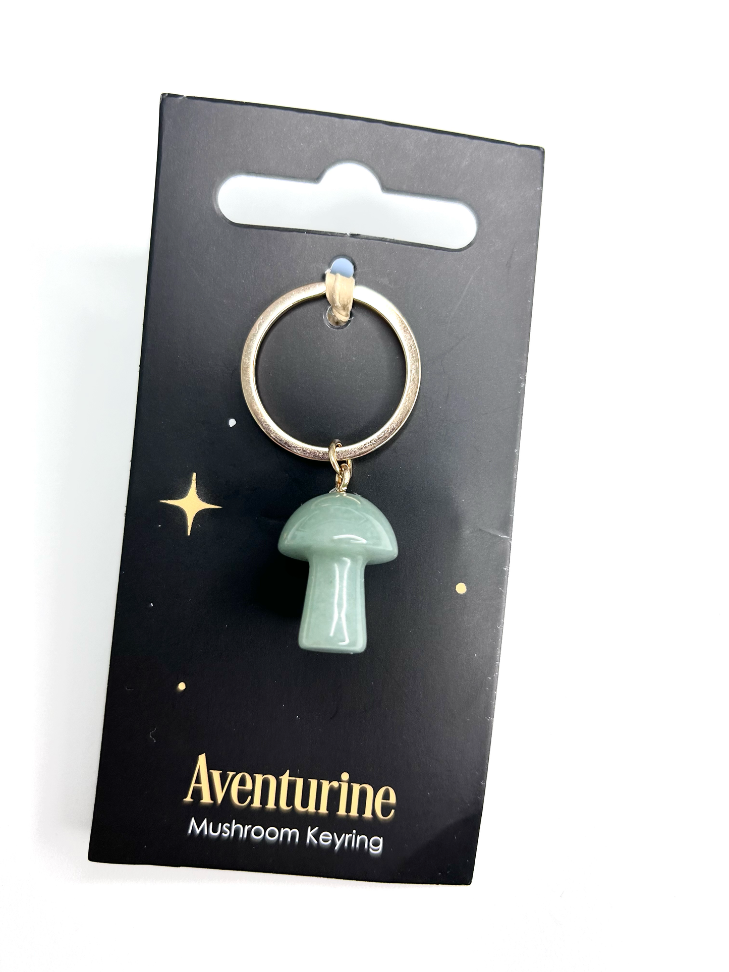 Aventurine Crystal Mushroom Keyring