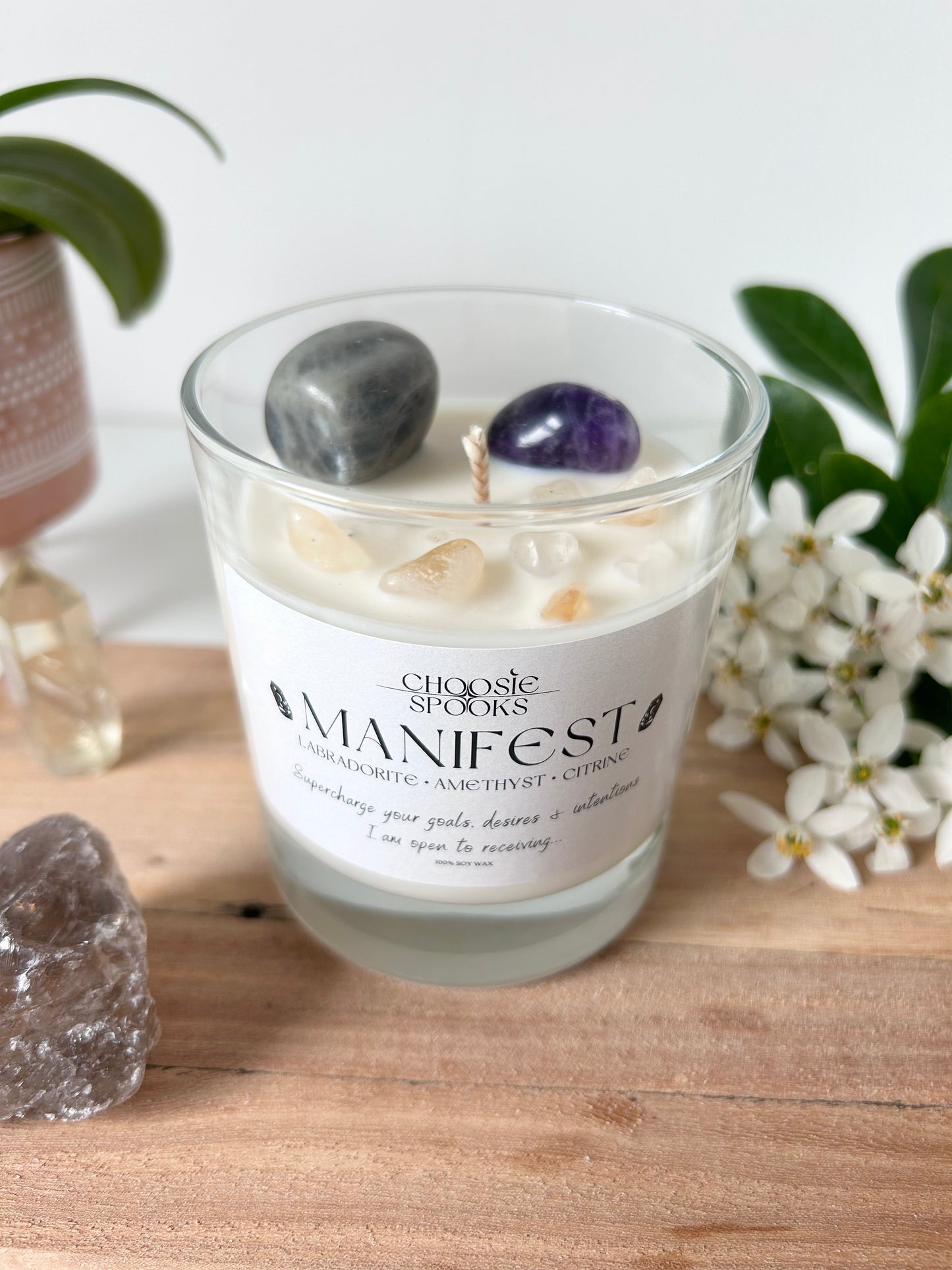 MANIFEST Crystal Candle