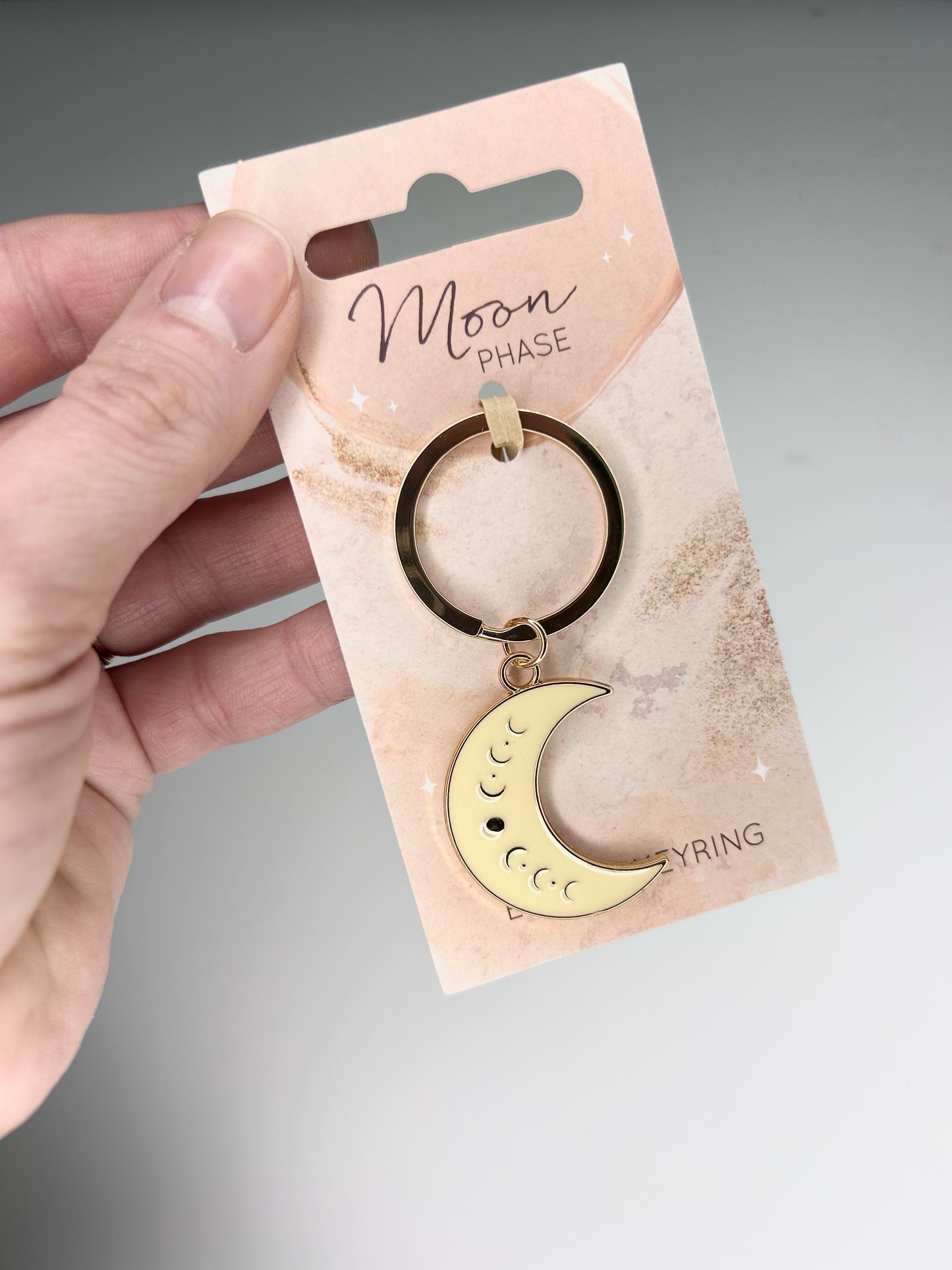 Moon Phase Crescent Enamel Keyring