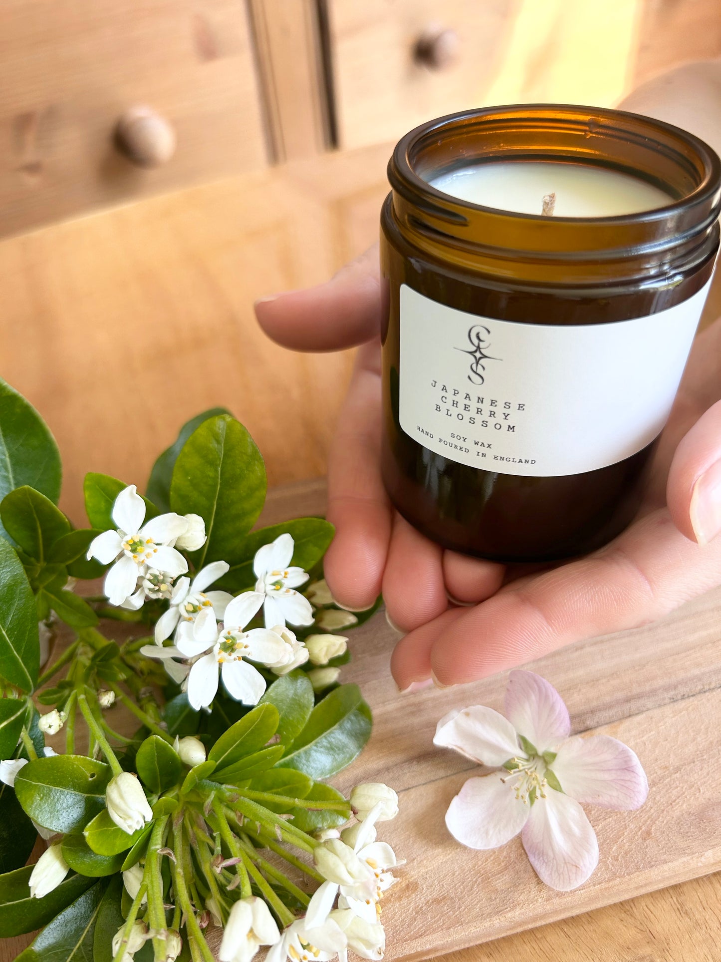 Japanese Cherry Blossom Amber Jar Candle