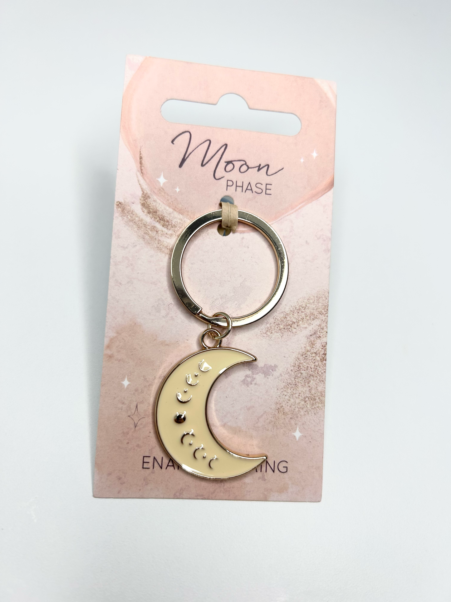 Moon Phase Crescent Enamel Keyring