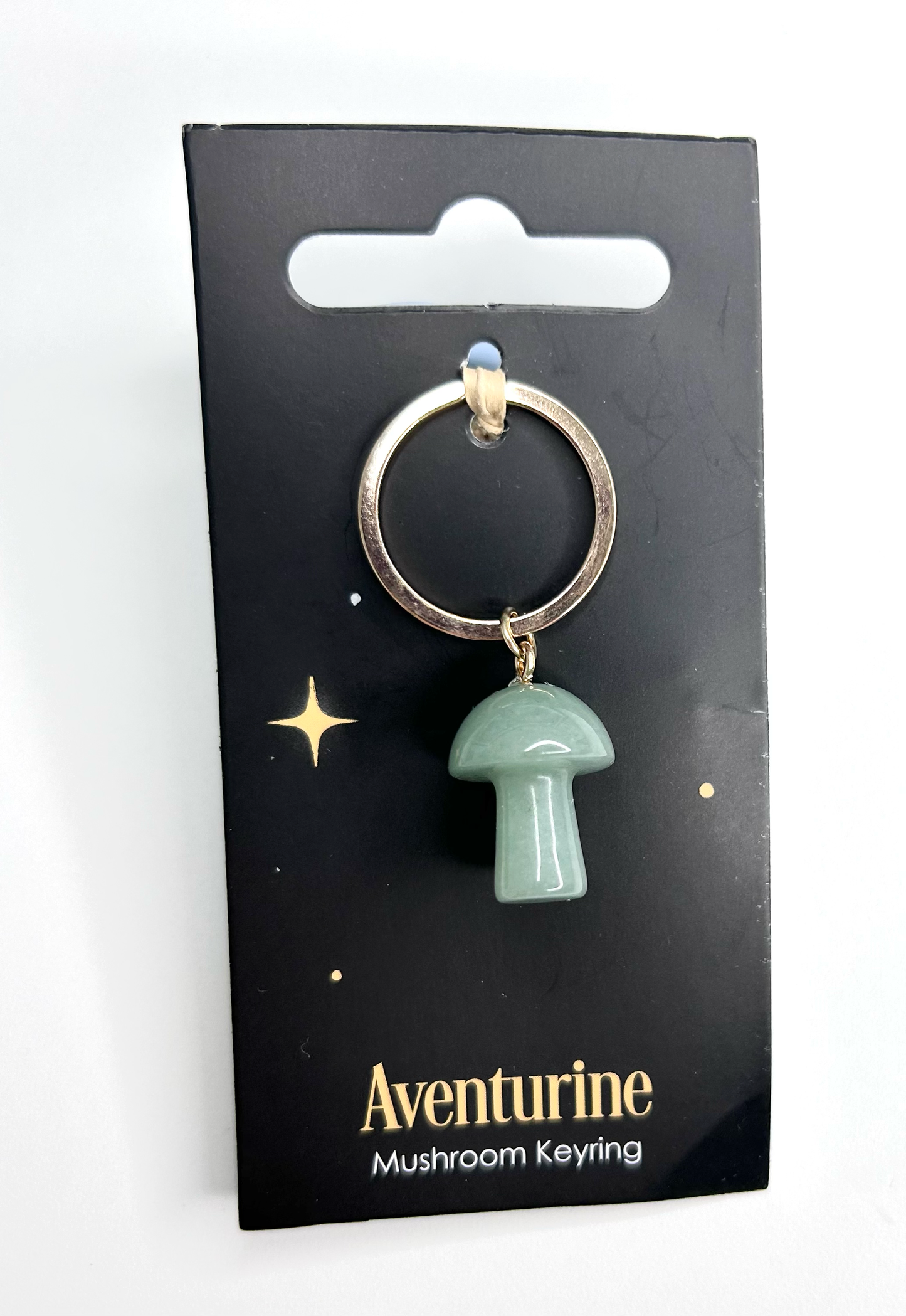 Aventurine Crystal Mushroom Keyring