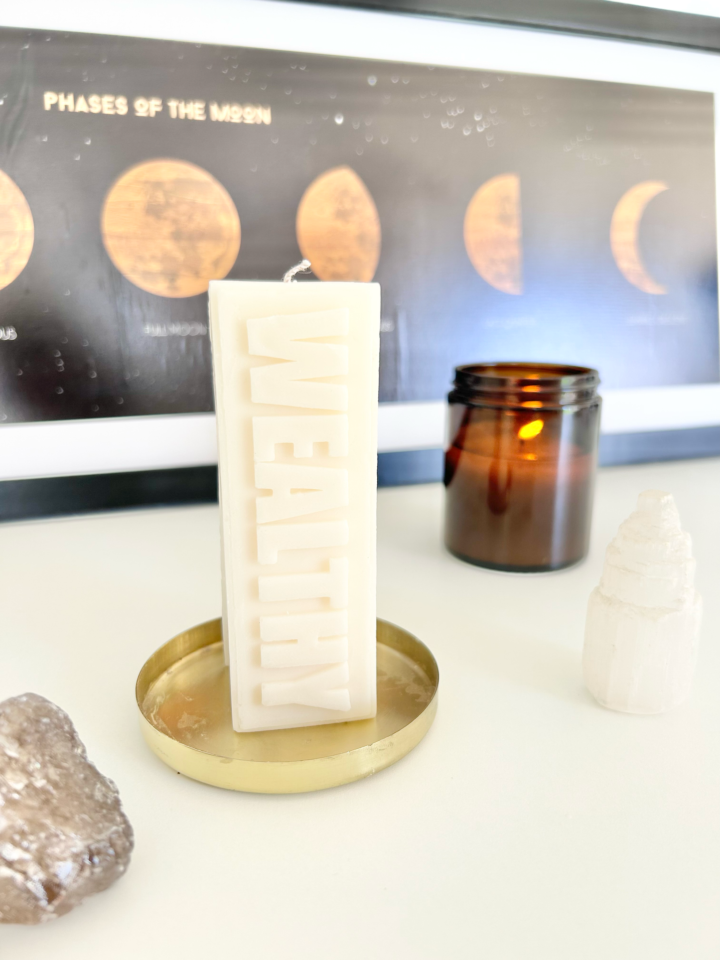 Manifestation Pillar Candle (Small) - WEALTHY