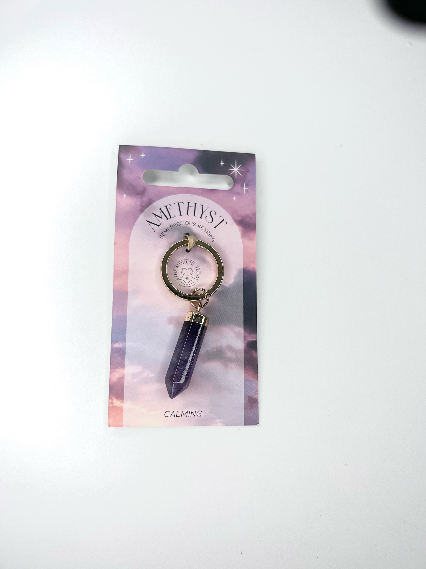 Amethyst Semi Precious Crystal Keyring