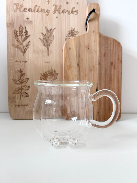 Clear Double Walled Glass Cauldron Mug