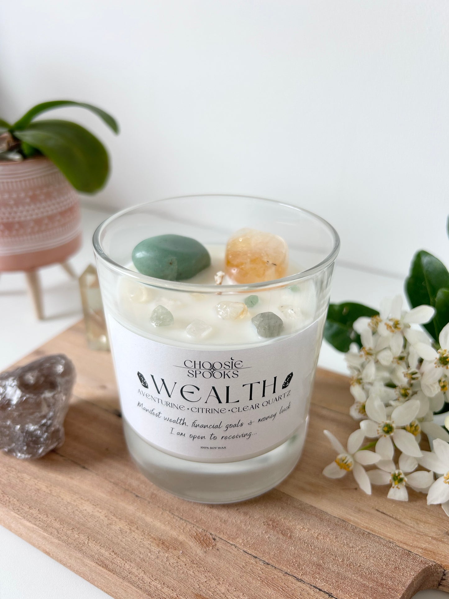 WEALTH Crystal Candle