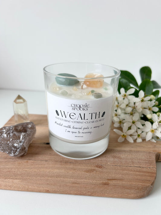 WEALTH Crystal Candle