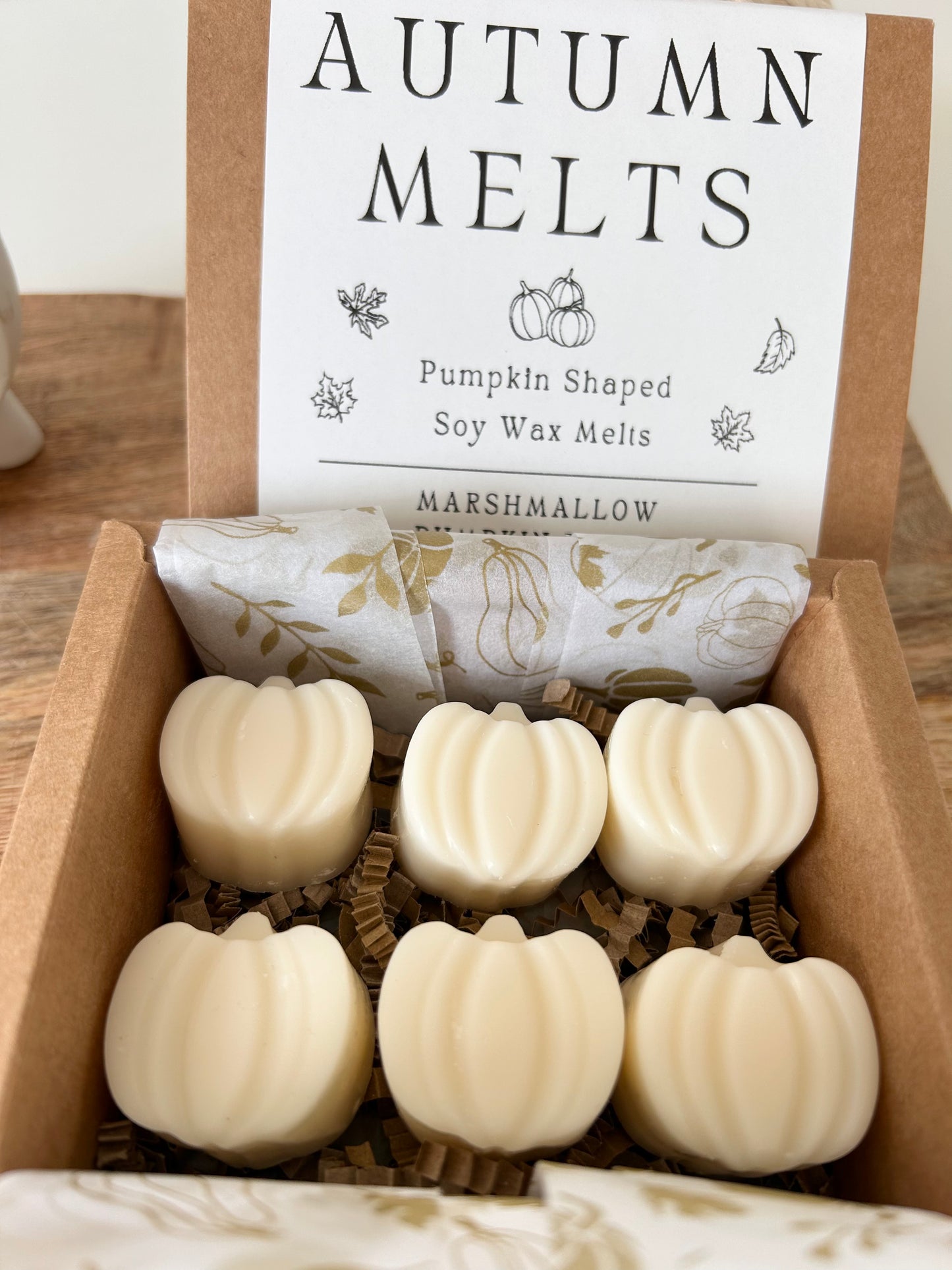 Pumpkin Shaped Wax Melts - 6 Per Pack - Soy Wax